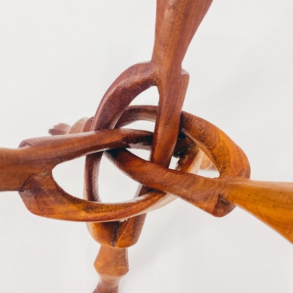 Vintage Hand Made Wooden Collapsable Sculpture Art - Picture 11 of 16